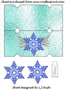 Stunning Shimmering Blue Snowflake Cracker Card