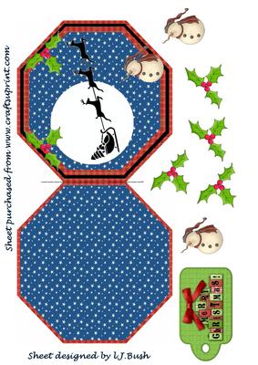 Octagon Shaped Card with Santa