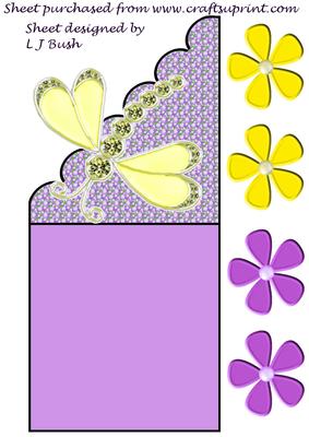 Beautiful Dragonfly Scalloped Edge Card
