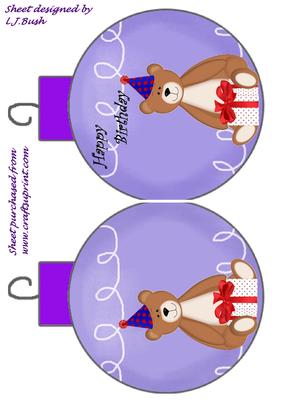 Christmas Birthday Baby Shaped Bauble Card