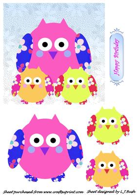 Sweet Little Owls Birthday Quick Card