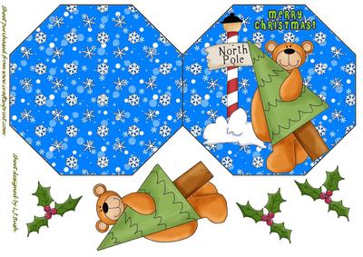 North Pole Bear Octogan Shaped Card