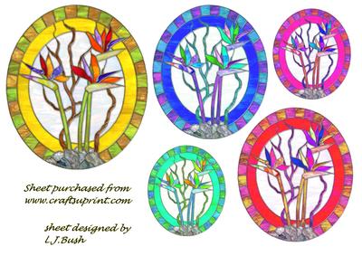Beautiful Stained Glass Floral Toppers