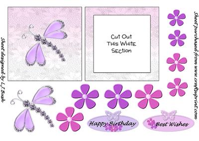 Dragonfly Shaker Topper with Embellishments