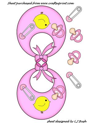 New Baby Girl Bib Shaped Card