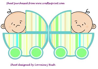 Baby Boy in Pram Shaped Card