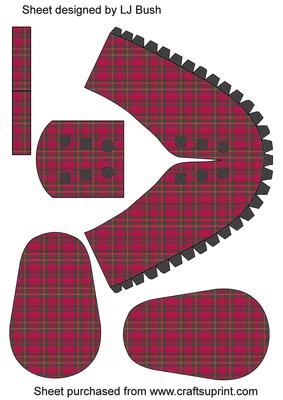 Beautiful Red Tartan Baby Shoe Keepsake