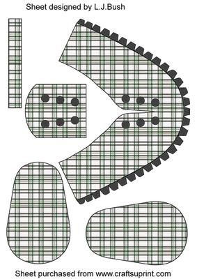 Beautiful Black and White Tartan Baby Shoe Keepsake