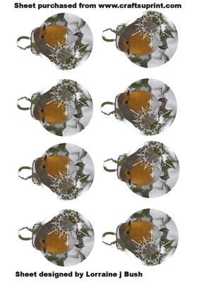Pretty Xmas Robin Baubles