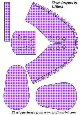 Pretty Lilac Gingham Baby Shoe Keepsake
