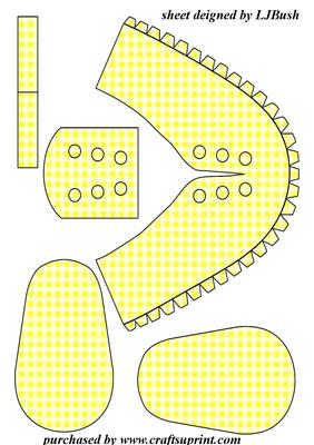 Beautiful Lemon Gingham Baby Shoe Keepsake