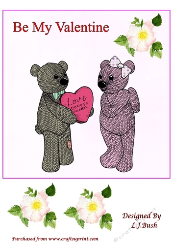 Teddy bear romance 8x8 Quick card front