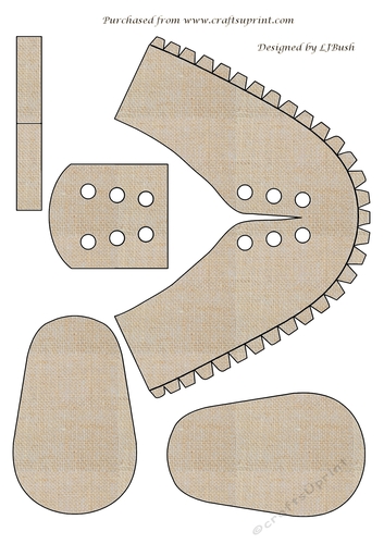 Beautiful burlap/hessian paper 3D Baby boy keepsake shoe