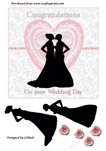 Stunning Gay Female wedding Card Front