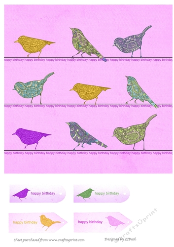 Little coloured Birdies Quick Card front