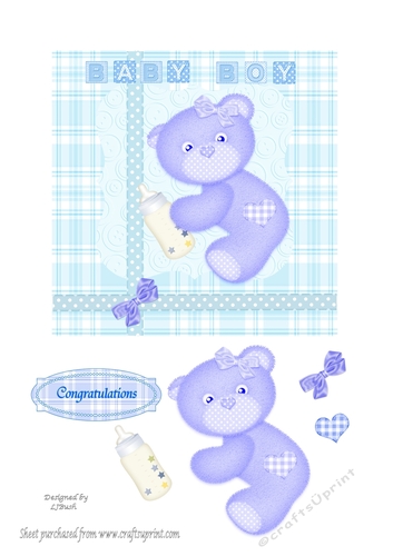 Beautiful new baby boy 6 x 6 card front