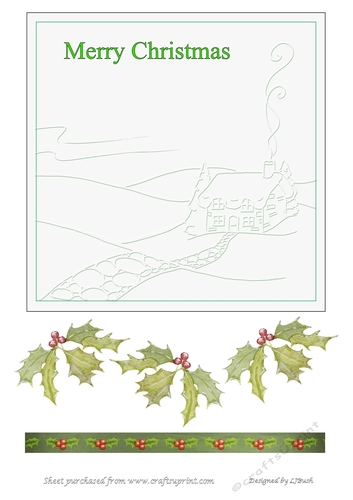 Stunning embossed effect 7 x 7 Christmas scene card front