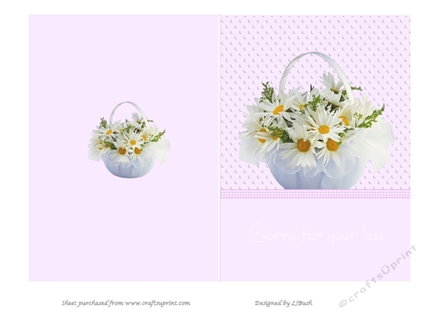Beautiful pale lilac sympathy cut and fold 5 x 7 card