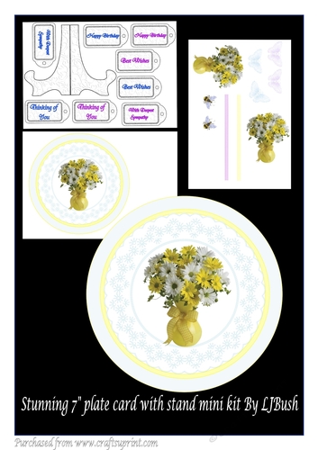 Stunning 7 inch plate shaped card with stand mini kit