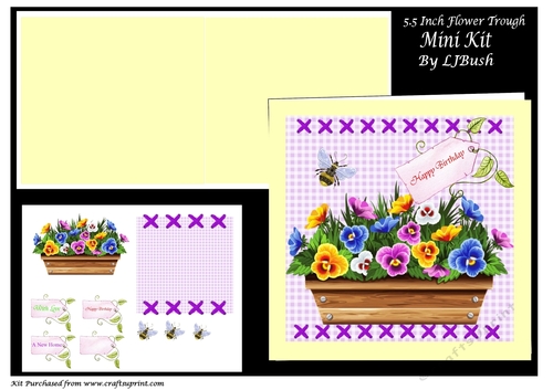 Beautiful Flower trough 5.5 inch square Mini Kit