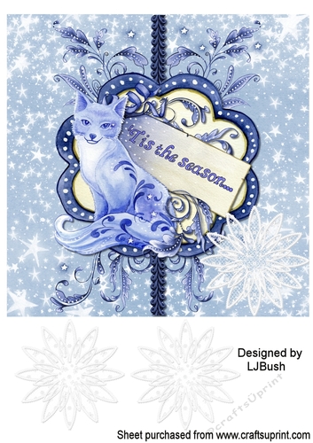 Beautiful  Xmas Fox 8 x 8 quick card front