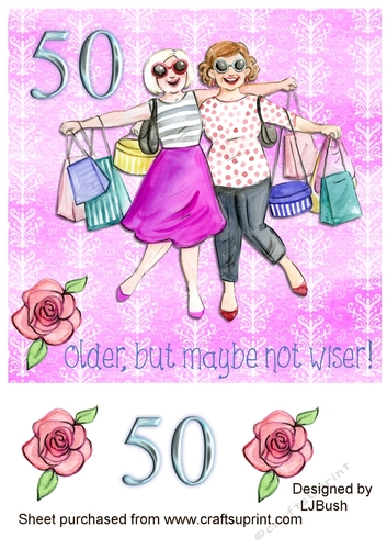 Older maybe not wiser 50th Birthday  8 x 8 Quick card front