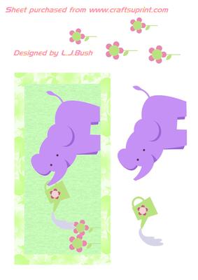 Little Elephant Watering Flowers