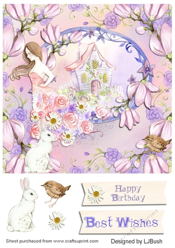 Stunning Fairy Woodland 8 inch quick card front