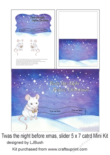 Twas the night before Xmas 5 x 7 slider card Mini Kit