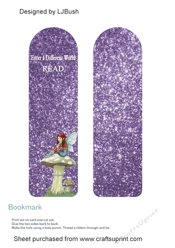 Double sided Fairy glitter bookmark