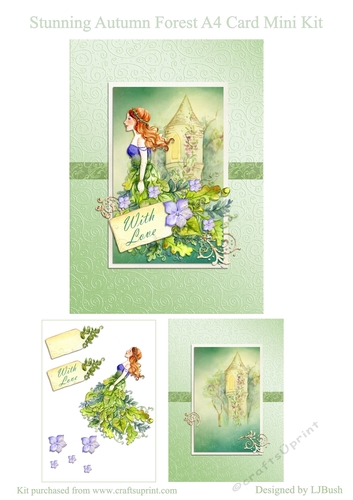 Stunning A4 Autumn Forest card Mini Kit
