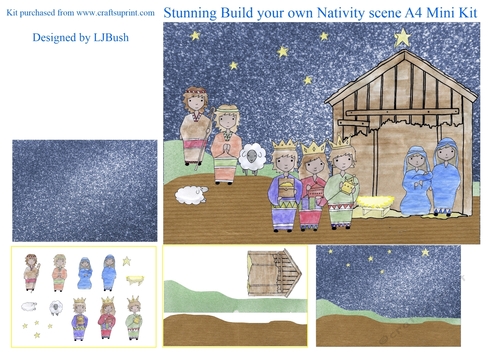 Stunning childrens Nativity scene A4 Mini Kit