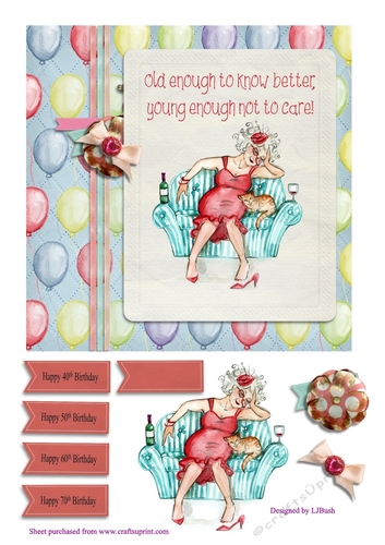 Oldies 7 x 7 Old enough to know better quick card front