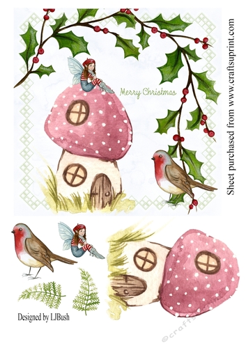 Sweet Christmas Fairy 7 x 7 quick card front
