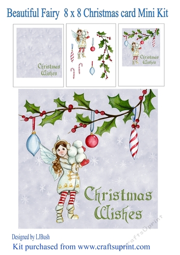 Beautiful Fairy 8 x 8 Christmas card Mini Kit