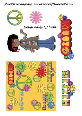 Hippy with Backing Card and Embellishments