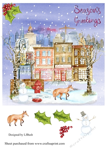 The fox went out one chilly night 8 x 8 quick card front