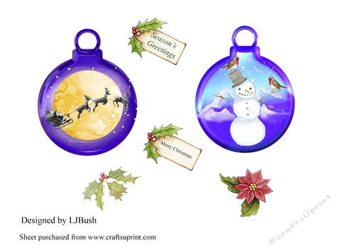 2 large Xmas bauble toppers