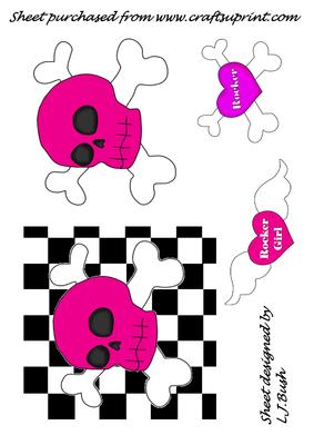 Pink Skull Card