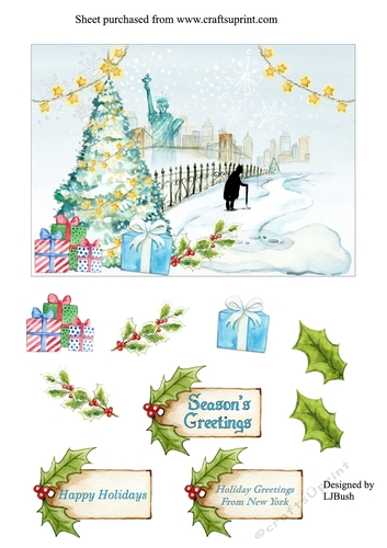 Greetings from New York 5 x 7 quick card front