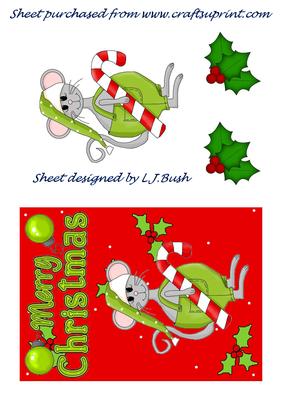 Little Mouse with His Candy Cane
