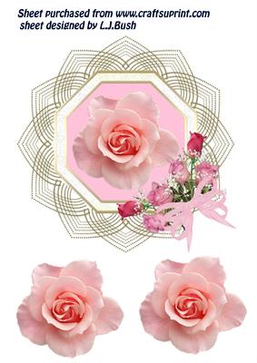 Pink Rose Frame Card