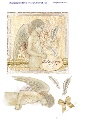Beautiful Angel Thinking of you Sympathy card front