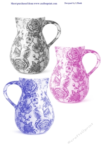 Beautiful large floral Rose Jugs embellishments