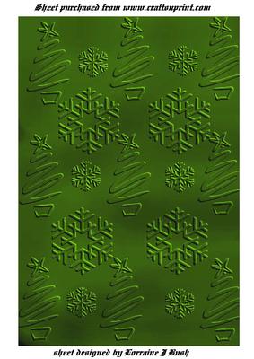 Green Embossed Xmas Backing Paper