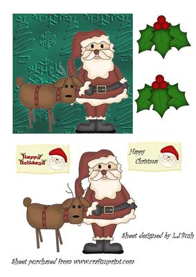 Santa and Rudolph Cardfront