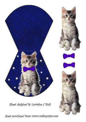 Sweet Kitten Christmas Wobble Card