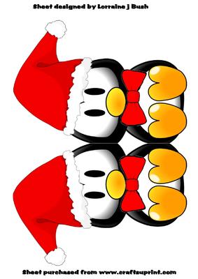 Baby Penguin Shaped Xmas Card
