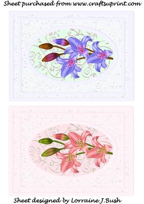 Beautiful Lillies on Lace Backgrounds