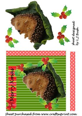 Hedgehogs Xmas Card Front